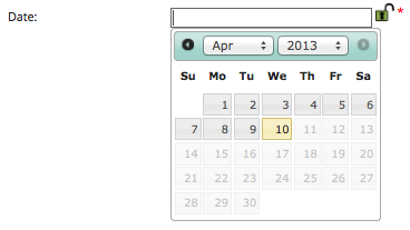 The date picker in action